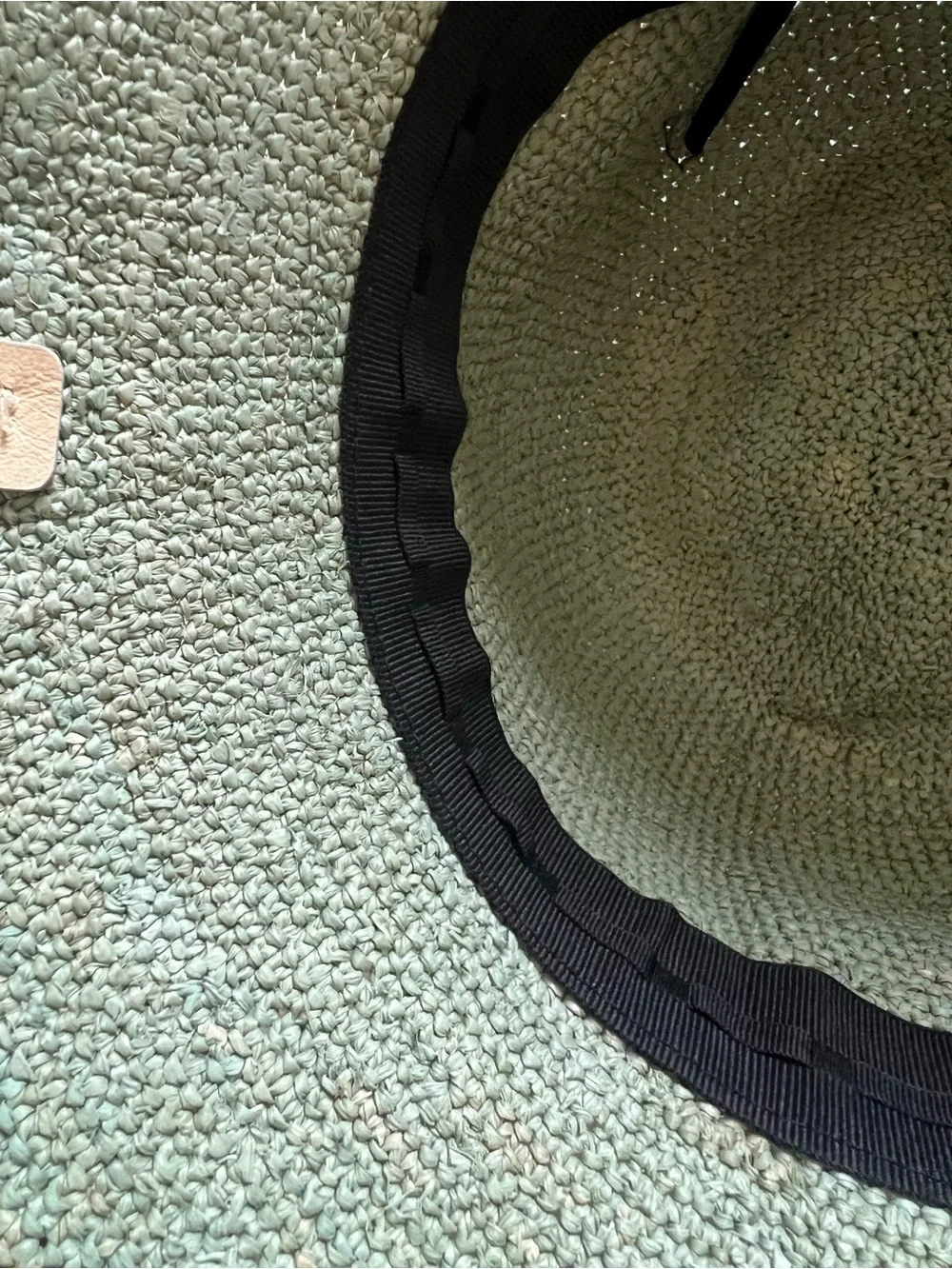{Catarzi 1910} Brand New Cloche Bucket Hat in Rafia Crochet Verde